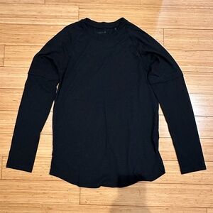 Helmut Lang Double Layer Long Sleeve Shirt Black Small Minimal Designer